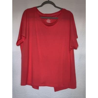 Womens Athletic Works Short Sleeve Coral Top XXL - Thumbnail 4