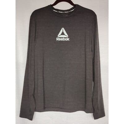 Reebok Men's Heathered Long Sleeve Tee, Size Large - Image 1