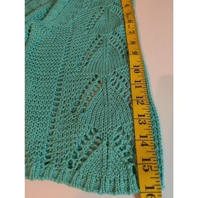 Fever Knit Sweater Open Weave Pullover Long Sleeve Scoop Neck Womens Size Medium - Thumbnail 11