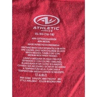 Womens Athletic Works Short Sleeve Coral Top XL 16-18 - Thumbnail 4