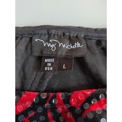 My Michelle Red/Black One Shoulder Asymmetrical Hem Dress Size Large - Thumbnail 3