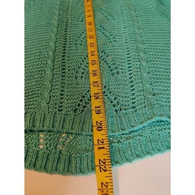 Fever Knit Sweater Open Weave Pullover Long Sleeve Scoop Neck Womens Size Medium - Thumbnail 12