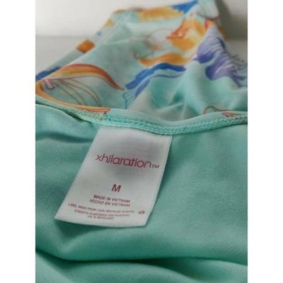 Xhilaration Girls Aqua Floral One Piece Swimsuit Size Medium - Thumbnail 5