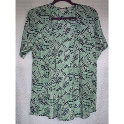 LulaRoe Geometric Lightweight Short Sleeves Open Front Kimono Womens Size 3 - Thumbnail 6