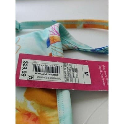 Xhilaration Girls Aqua Floral One Piece Swimsuit Size Medium - Thumbnail 8