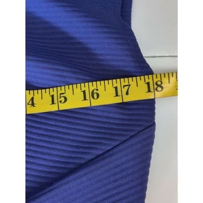 AGB Cap Sleeve A-Line Dress Layered Seersucker Striped Blue Womens Size 12 - Thumbnail 9