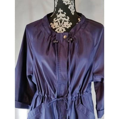 Axcess A Liz Claiborne Company Jacket 3/4 Sleeve Navy Blue Womens Size Medium - Thumbnail 3