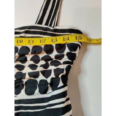 Nine West Womens Fit & Flare Dress Sleeveless Polka Dot Black & White Size 6 - Thumbnail 11