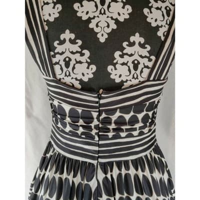 Nine West Womens Fit & Flare Dress Sleeveless Polka Dot Black & White Size 6 - Thumbnail 5