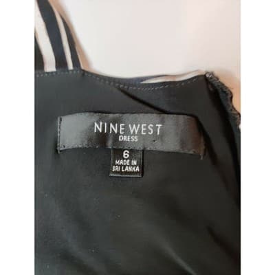 Nine West Womens Fit & Flare Dress Sleeveless Polka Dot Black & White Size 6 - Thumbnail 8