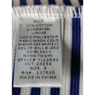 Ya Los Angeles Striped Strapless Mini Dress Lined Womens Blue White Size Small - Thumbnail 11