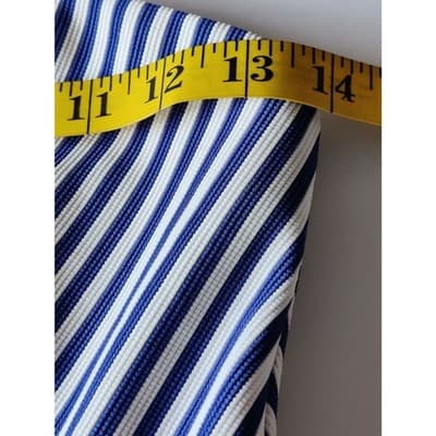 Ya Los Angeles Striped Strapless Mini Dress Lined Womens Blue White Size Small - Thumbnail 8