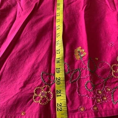 Fieldgear Magenta Pink Floral Embroidered Sequin Skirt Womens Plus Size 16 - Thumbnail 7