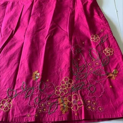 Fieldgear Magenta Pink Floral Embroidered Sequin Skirt Womens Plus Size 16 - Thumbnail 4