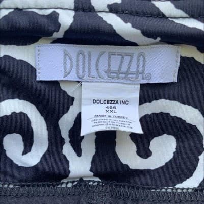 Dolcezza XXL Skort Black White Scroll Print Lime Green Trim Golf Tennis Skirt - Thumbnail 7