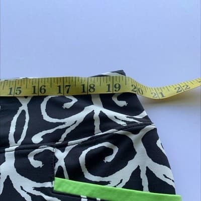 Dolcezza XXL Skort Black White Scroll Print Lime Green Trim Golf Tennis Skirt - Thumbnail 4