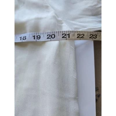 NOTATIONS CLOTHING Embroidered Smocked Neck Blouse White Cotton Long Sleeve Sz L - Thumbnail 6