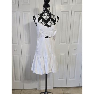 Bar III White Cutout Ruffle Hem Sundress XL - Thumbnail 13