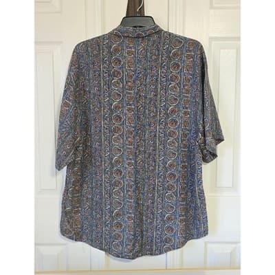 BON HOMME Mens XL Abstract Print Short Sleeve Button Up Shirt Made in USA Rayon - Thumbnail 10