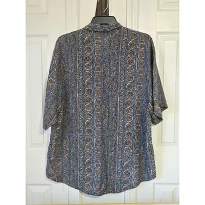 BON HOMME Mens XL Abstract Print Short Sleeve Button Up Shirt Made in USA Rayon - Thumbnail 12