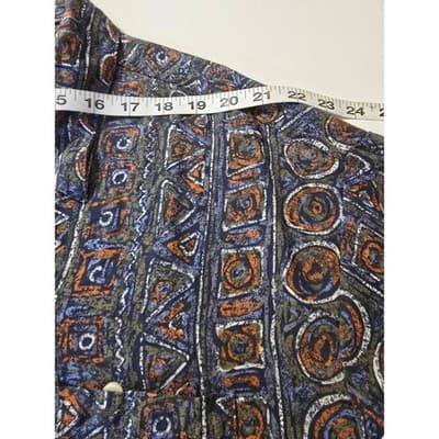 BON HOMME Mens XL Abstract Print Short Sleeve Button Up Shirt Made in USA Rayon - Thumbnail 5