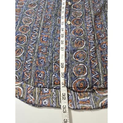 BON HOMME Mens XL Abstract Print Short Sleeve Button Up Shirt Made in USA Rayon - Thumbnail 8
