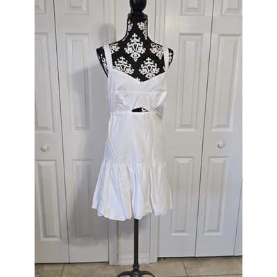 Bar III White Cutout Ruffle Hem Sundress XL - Image 1