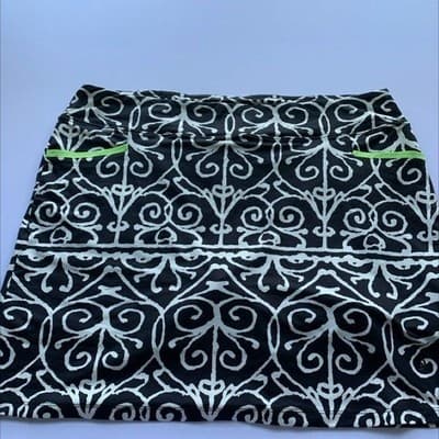 Dolcezza XXL Skort Black White Scroll Print Lime Green Trim Golf Tennis Skirt - Thumbnail 3