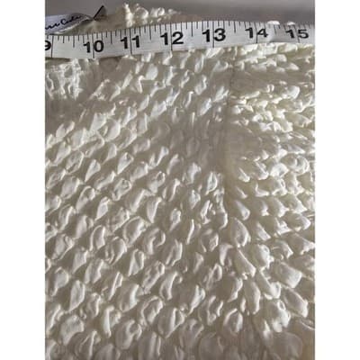 Culture Code Textured Puff Sleeve Drop Waist Midi Dress Cream M - Thumbnail 7