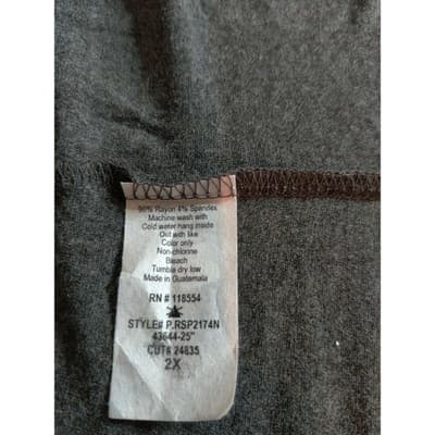 Occasion Womens Sugar Skull Cross Graphic Tee Charcoal Gray Plus Size 2X - Thumbnail 4