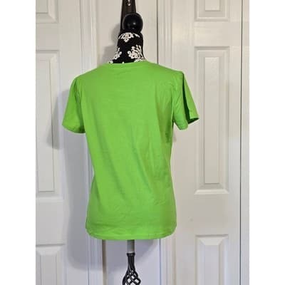 Nali Collection Graphic Tee Lime Green LXL Cotton Blend Funky Art Print - Thumbnail 2