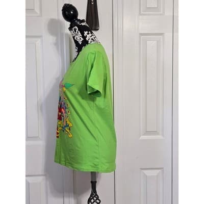 Nali Collection Graphic Tee Lime Green LXL Cotton Blend Funky Art Print - Thumbnail 10