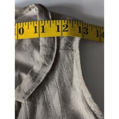 Coco Cabana Tan Khaki Ruffle Utility Vest Drawstring Waist Small Cotton Blend - Thumbnail 5