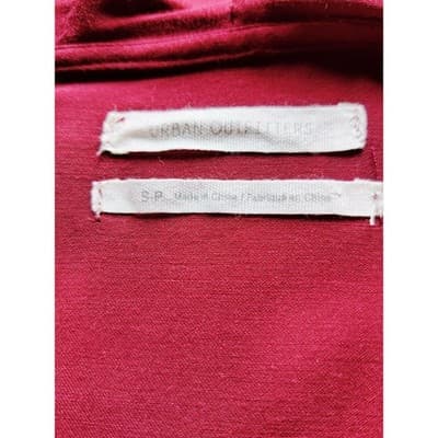 Urban Outfitters Burgundy Ruffle Wrap Mini Dress Long Sleeve Bell Cuffs Small - Thumbnail 3