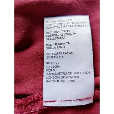 Urban Outfitters Burgundy Ruffle Wrap Mini Dress Long Sleeve Bell Cuffs Small - Thumbnail 5