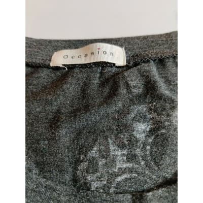 Occasion Womens Sugar Skull Cross Graphic Tee Charcoal Gray Plus Size 2X - Thumbnail 3