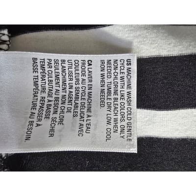 ON 34TH Plus Size 0X Black White Stripe Twist Front Sleeveless Midi Dress - Thumbnail 5