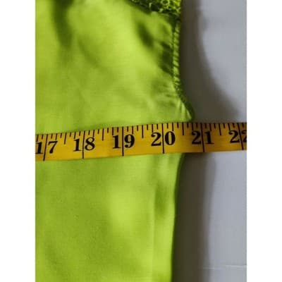 Moon Lime Green Crochet Lace Yoke Sleeveless Blouse Top Size M B5102 - Thumbnail 6