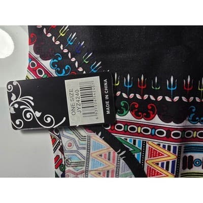 GM Fashion USA One Size Black Dashiki Print Maxi Dress Tunic Top - Thumbnail 4