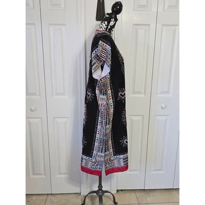 GM Fashion USA One Size Black Dashiki Print Maxi Dress Tunic Top - Thumbnail 9