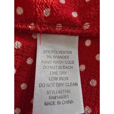 Monteau Red White Polka Dot Cold Shoulder Blouse Top XL - Thumbnail 4