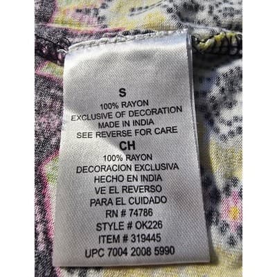 Bila Womens Small Boho Geometric Tribal Print Sequin Crochet Sleeveless Top - Thumbnail 4