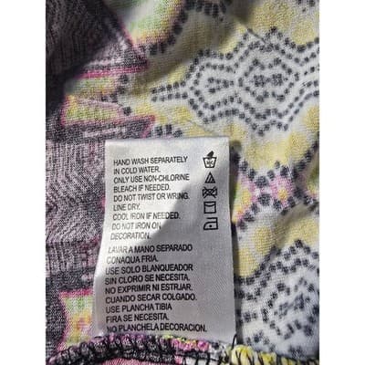 Bila Womens Small Boho Geometric Tribal Print Sequin Crochet Sleeveless Top - Thumbnail 5