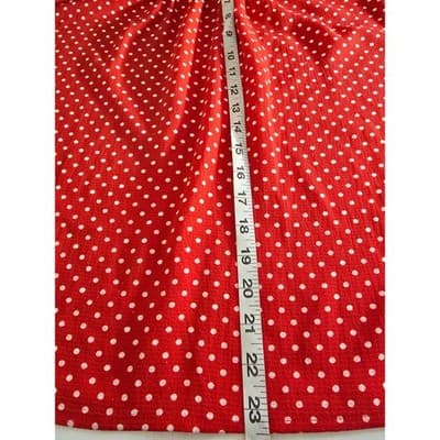 Monteau Red White Polka Dot Cold Shoulder Blouse Top XL - Thumbnail 7