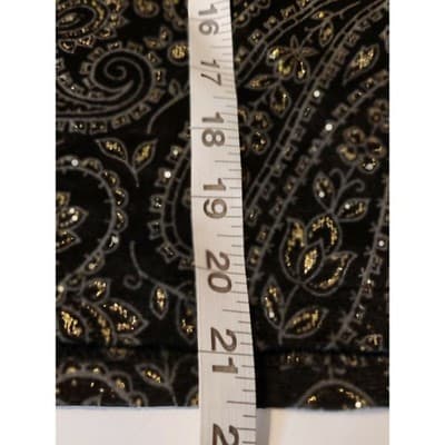 Wrapper Vintage Black Gold Metallic Paisley Scoop Neck Sleeveless Top Medium - Thumbnail 7