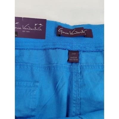 Gloria Vanderbilt Amanda Blue Plus Size 24W Cuffed Shorts New With Tags - Thumbnail 3