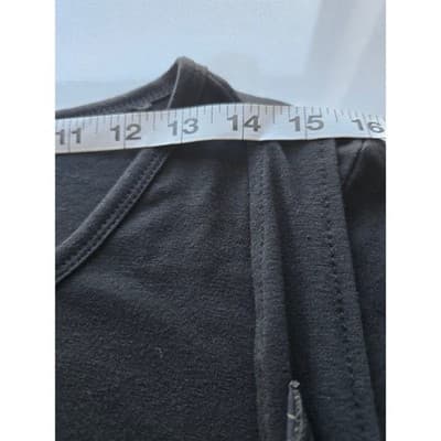 Black Asymmetric Layered Tunic Top Floral Damask Handkerchief Hem Long Sleeve - Thumbnail 3