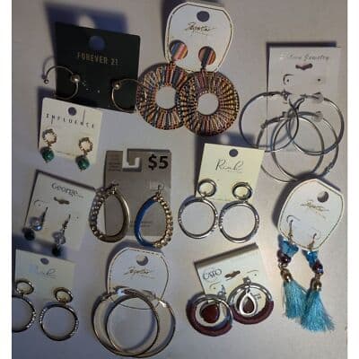 20 pairs of Mixed Fashion Costume Jewelry Earrings - Thumbnail 11