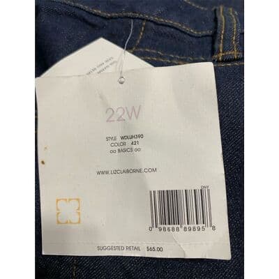 Liz Claiborne Women's Plus Size 22 Bootcut Jeans Dark Blue Denim - Thumbnail 7