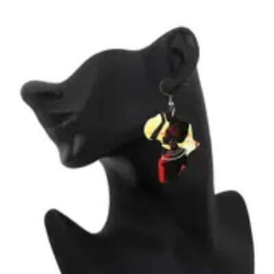 Africa Style Ethnic Wooden Dangle Earrings - Image 1